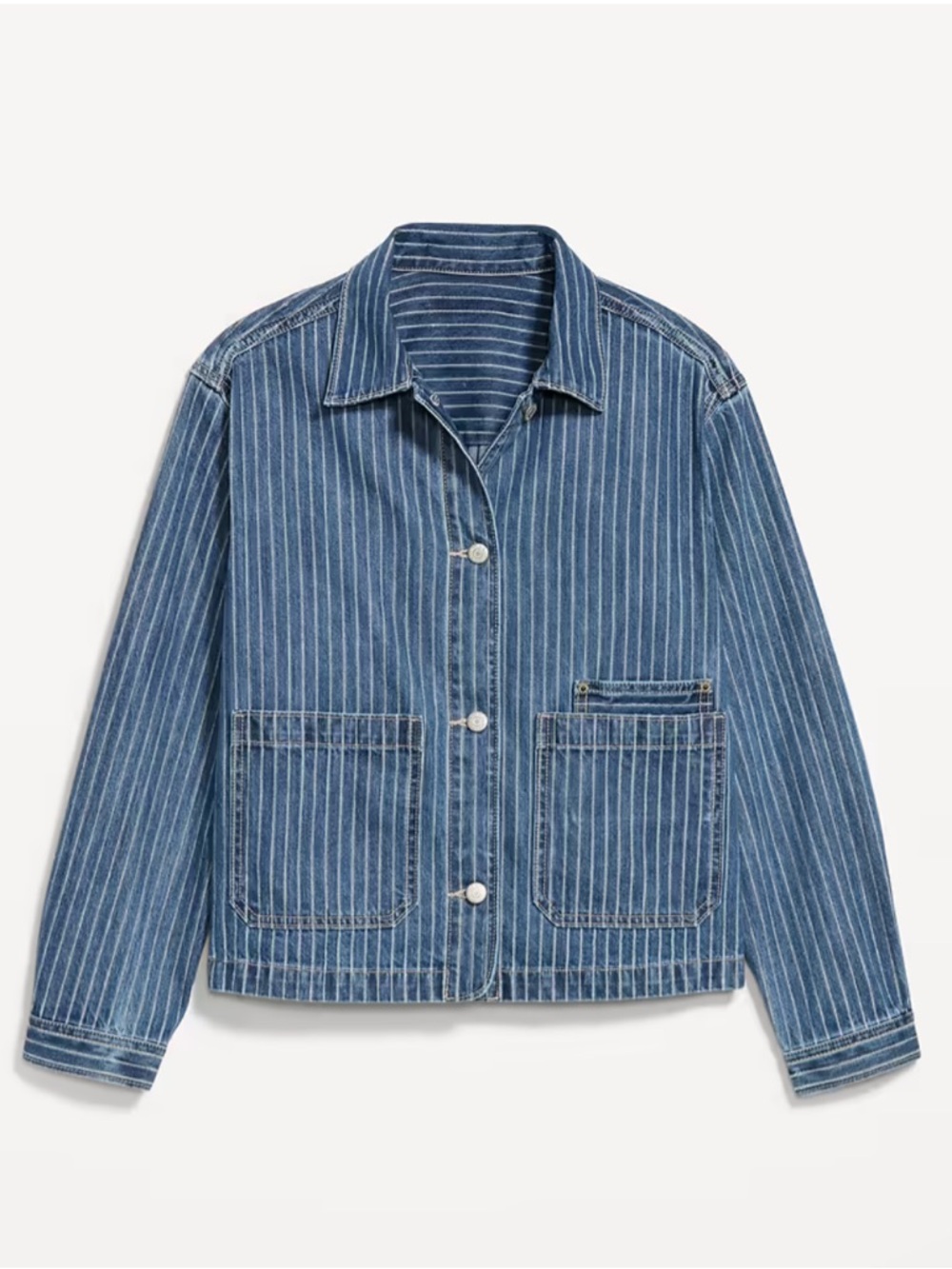 Women’s Size M Old Navy Cropped Jean Chore Jacket
